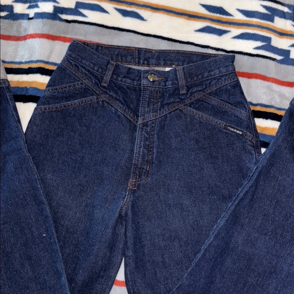 ROCKIES Vintage Retro Dark Wash Denim Jeans